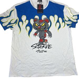 Mebius Men's Hipster Urban Streetwear Fashion Print "Starve Feed Me" T-Shirt 3XL